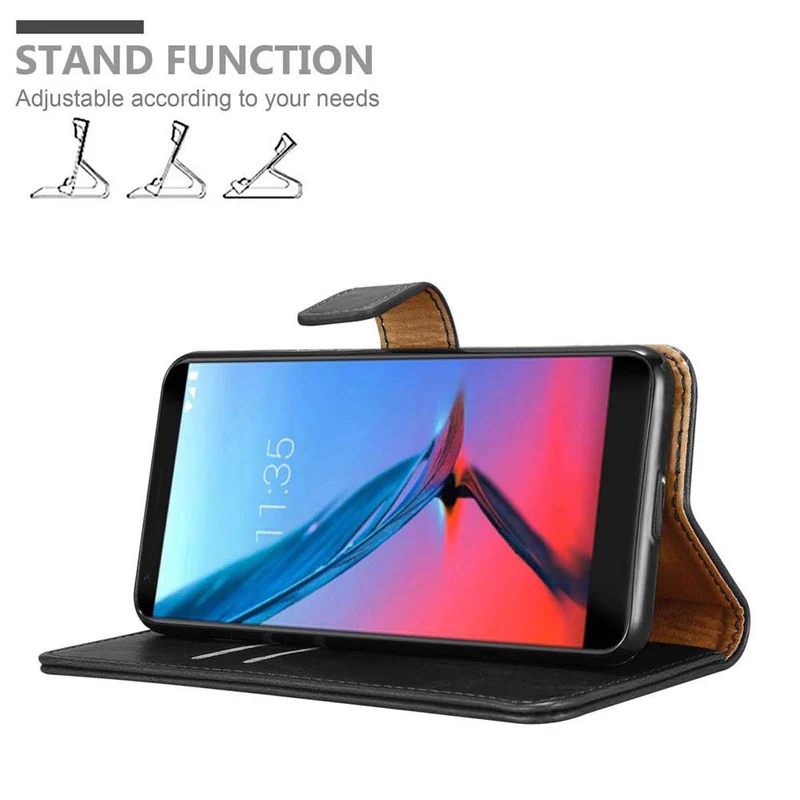 Cadorabo Hülle kompatibel mit ZTE Blade V9 Schutzhülle mit Magnetverschluss, Standfunktion und Kartenfach