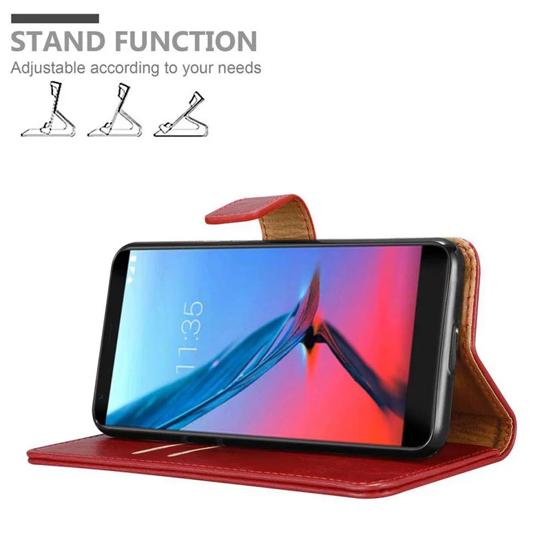 Cadorabo Hülle kompatibel mit ZTE Blade V9 Schutzhülle mit Magnetverschluss, Standfunktion und Kartenfach