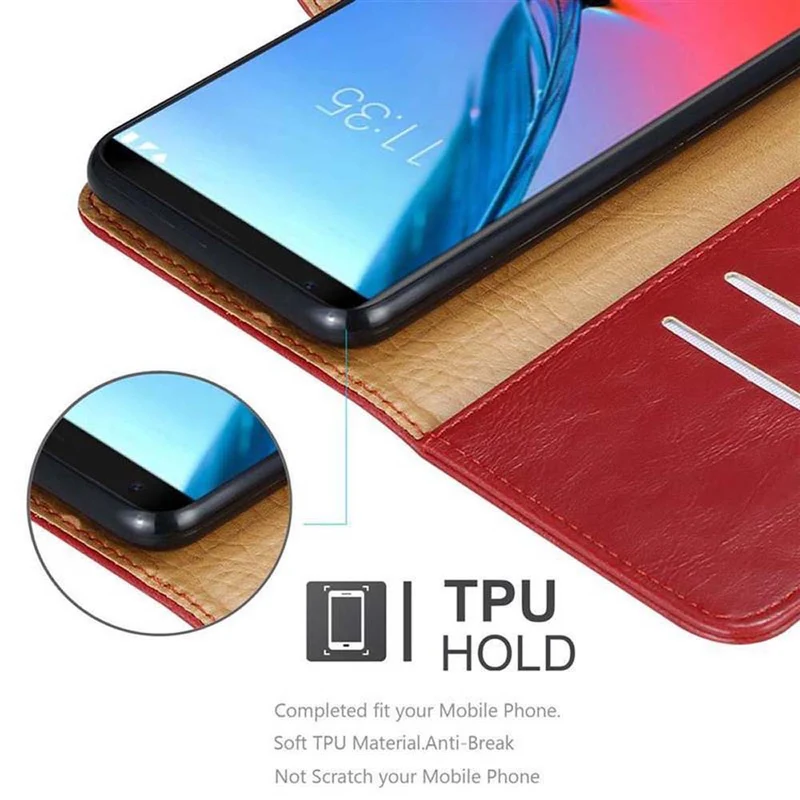 Cadorabo Hülle kompatibel mit ZTE Blade V9 Schutzhülle mit Magnetverschluss, Standfunktion und Kartenfach