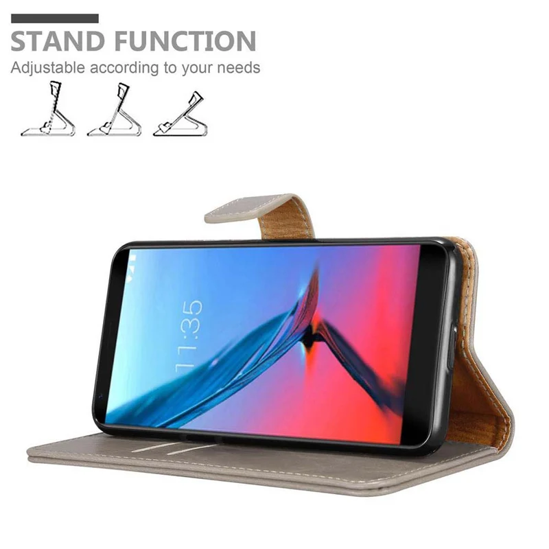 Cadorabo Hülle kompatibel mit ZTE Blade V9 Schutzhülle mit Magnetverschluss, Standfunktion und Kartenfach