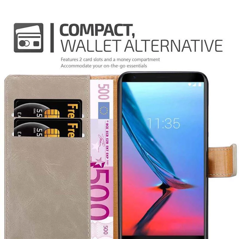 Cadorabo Hülle kompatibel mit ZTE Blade V9 Schutzhülle mit Magnetverschluss, Standfunktion und Kartenfach
