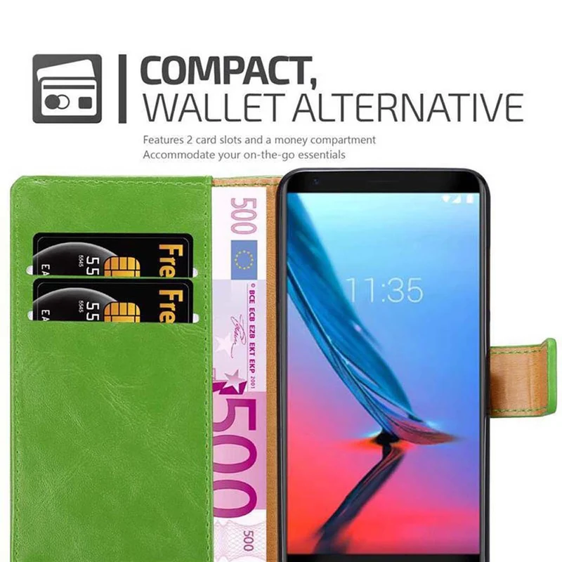 Cadorabo Hülle kompatibel mit ZTE Blade V9 Schutzhülle mit Magnetverschluss, Standfunktion und Kartenfach