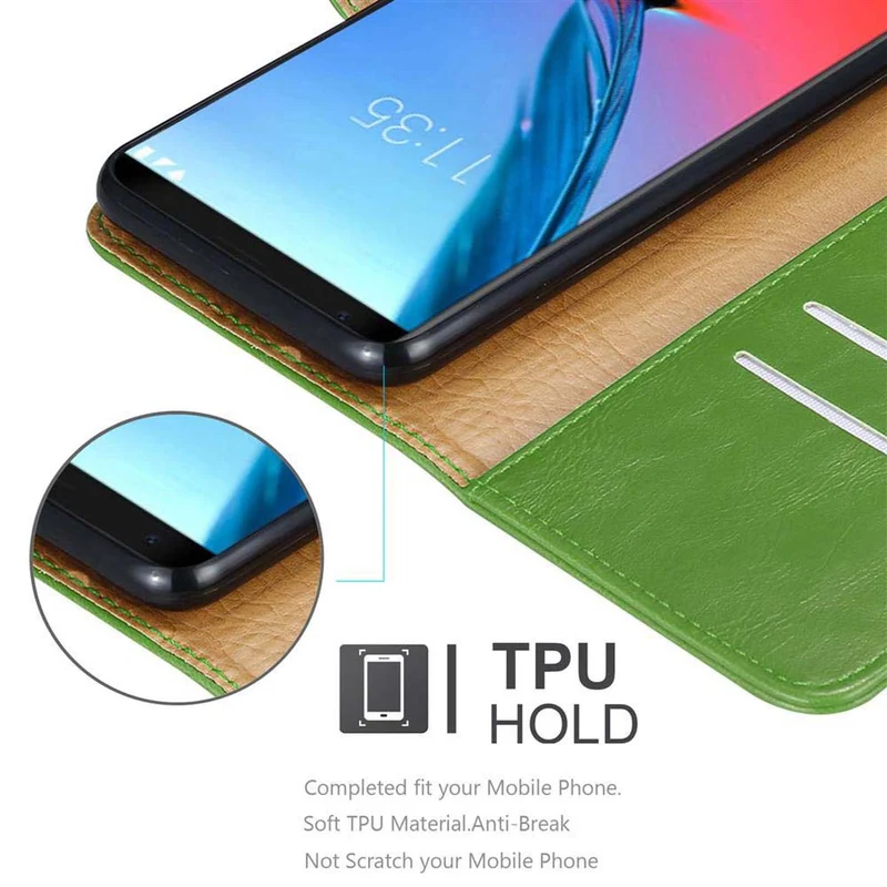 Cadorabo Hülle kompatibel mit ZTE Blade V9 Schutzhülle mit Magnetverschluss, Standfunktion und Kartenfach