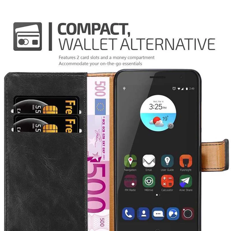 Cadorabo Hülle kompatibel mit ZTE Blade V7 Schutzhülle mit Magnetverschluss, Standfunktion und Kartenfach