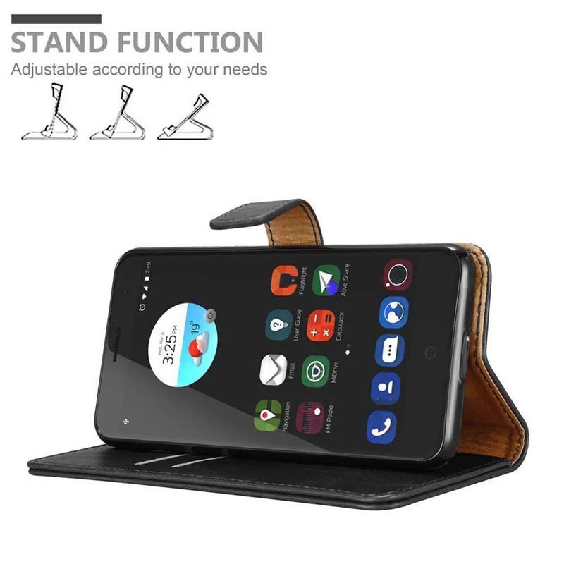Cadorabo Hülle kompatibel mit ZTE Blade V7 Schutzhülle mit Magnetverschluss, Standfunktion und Kartenfach