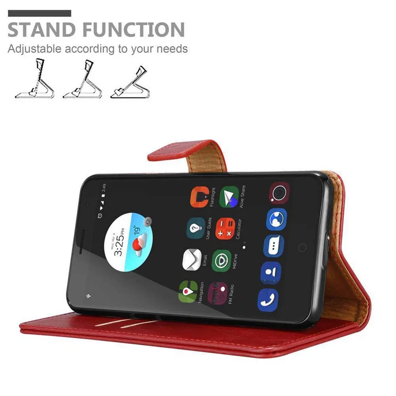 Cadorabo Hülle kompatibel mit ZTE Blade V7 Schutzhülle mit Magnetverschluss, Standfunktion und Kartenfach