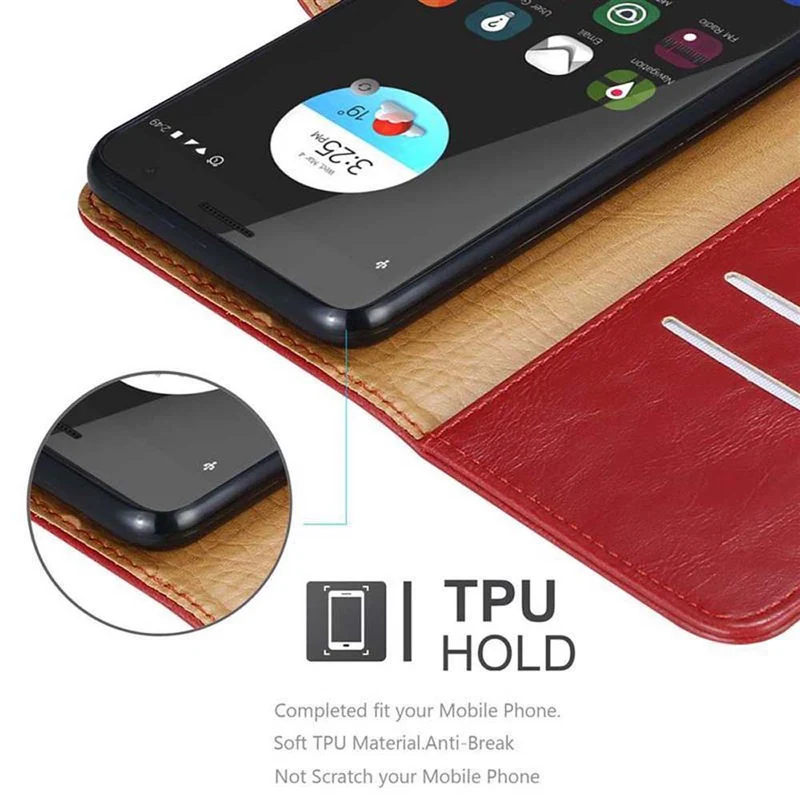 Cadorabo Hülle kompatibel mit ZTE Blade V7 Schutzhülle mit Magnetverschluss, Standfunktion und Kartenfach