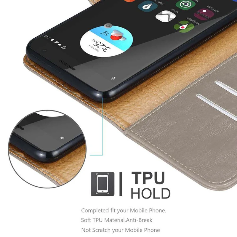 Cadorabo Hülle kompatibel mit ZTE Blade V7 Schutzhülle mit Magnetverschluss, Standfunktion und Kartenfach
