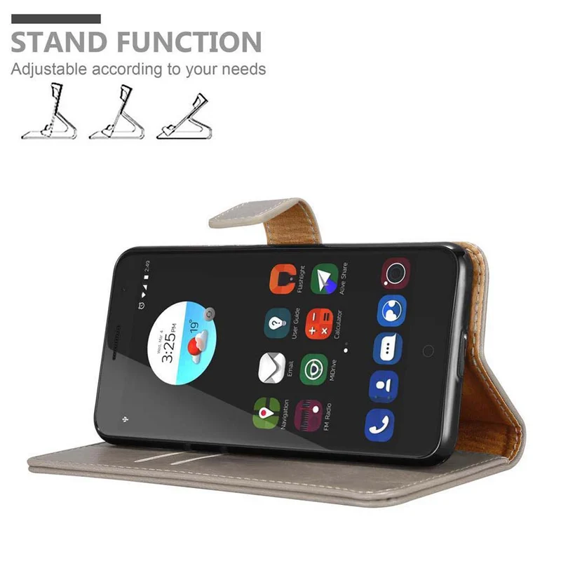 Cadorabo Hülle kompatibel mit ZTE Blade V7 Schutzhülle mit Magnetverschluss, Standfunktion und Kartenfach