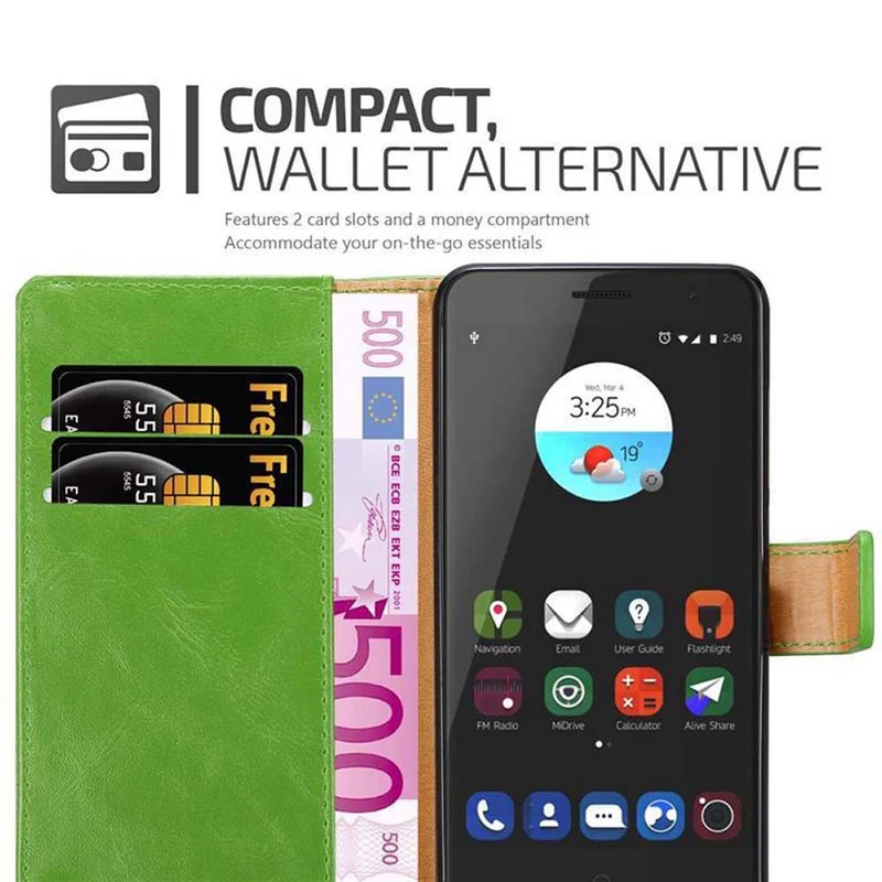 Cadorabo Hülle kompatibel mit ZTE Blade V7 Schutzhülle mit Magnetverschluss, Standfunktion und Kartenfach