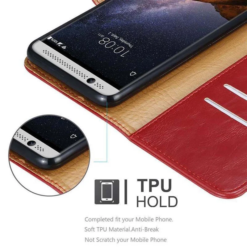 Cadorabo Hülle kompatibel mit ZTE Axon 7 MINI Schutzhülle mit Magnetverschluss, Standfunktion und Kartenfach