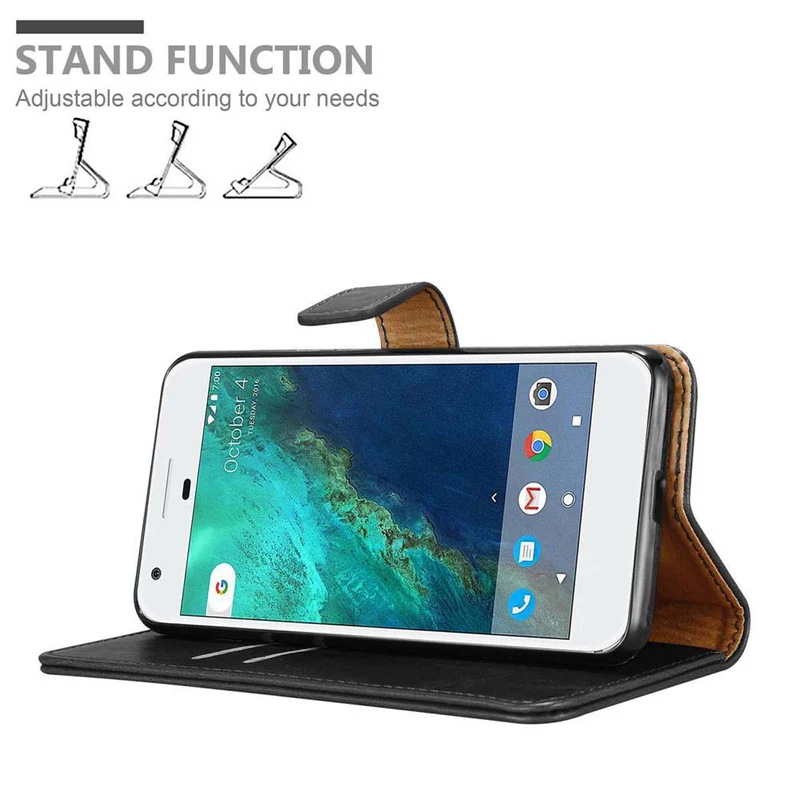 Cadorabo Hülle kompatibel mit Google PIXEL Schutzhülle mit Magnetverschluss, Standfunktion und Kartenfach