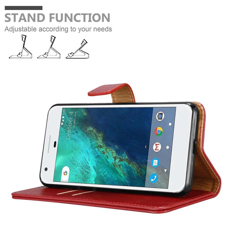 Cadorabo Hülle kompatibel mit Google PIXEL Schutzhülle mit Magnetverschluss, Standfunktion und Kartenfach