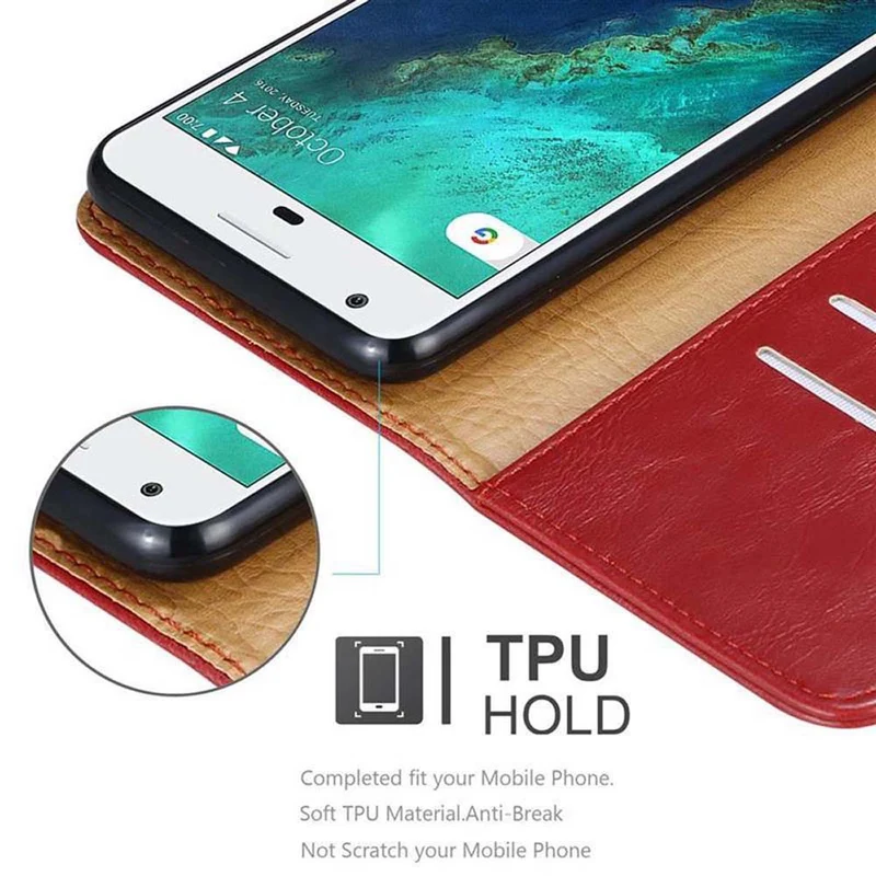 Cadorabo Hülle kompatibel mit Google PIXEL Schutzhülle mit Magnetverschluss, Standfunktion und Kartenfach