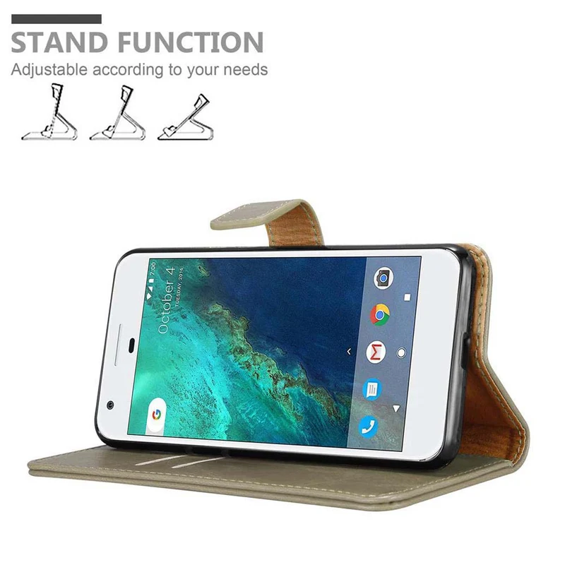 Cadorabo Hülle kompatibel mit Google PIXEL Schutzhülle mit Magnetverschluss, Standfunktion und Kartenfach