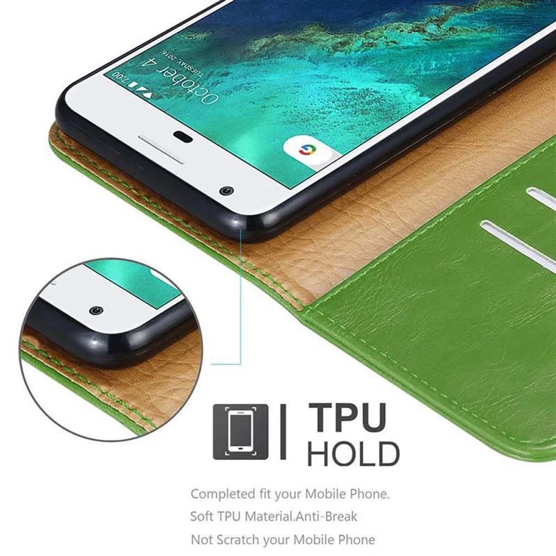 Cadorabo Hülle kompatibel mit Google PIXEL Schutzhülle mit Magnetverschluss, Standfunktion und Kartenfach