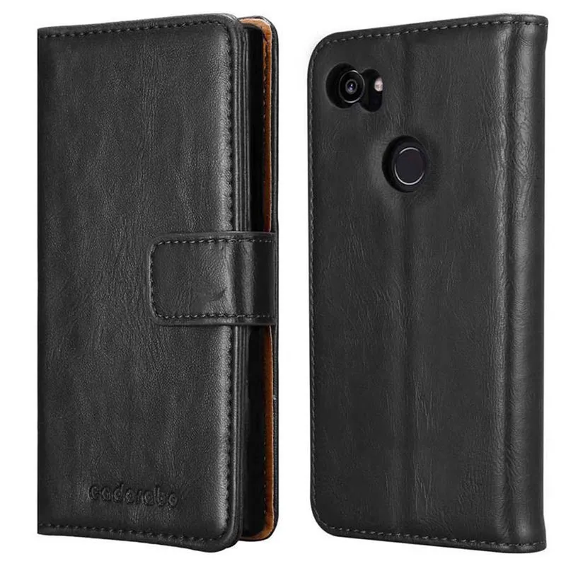 Cadorabo Hülle kompatibel mit Google PIXEL 2 XL Schutzhülle mit Magnetverschluss, Standfunktion und Kartenfach