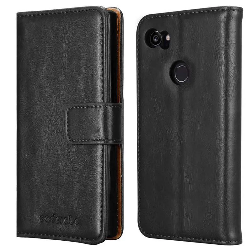 Cadorabo Hülle kompatibel mit Google PIXEL 2 XL Schutzhülle mit Magnetverschluss, Standfunktion und Kartenfach