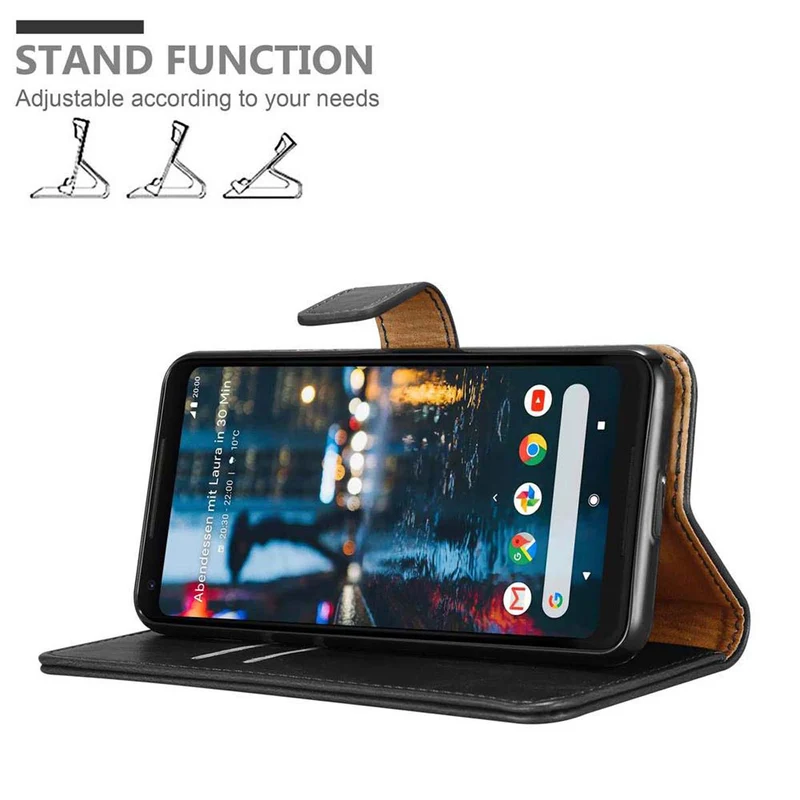 Cadorabo Hülle kompatibel mit Google PIXEL 2 XL Schutzhülle mit Magnetverschluss, Standfunktion und Kartenfach