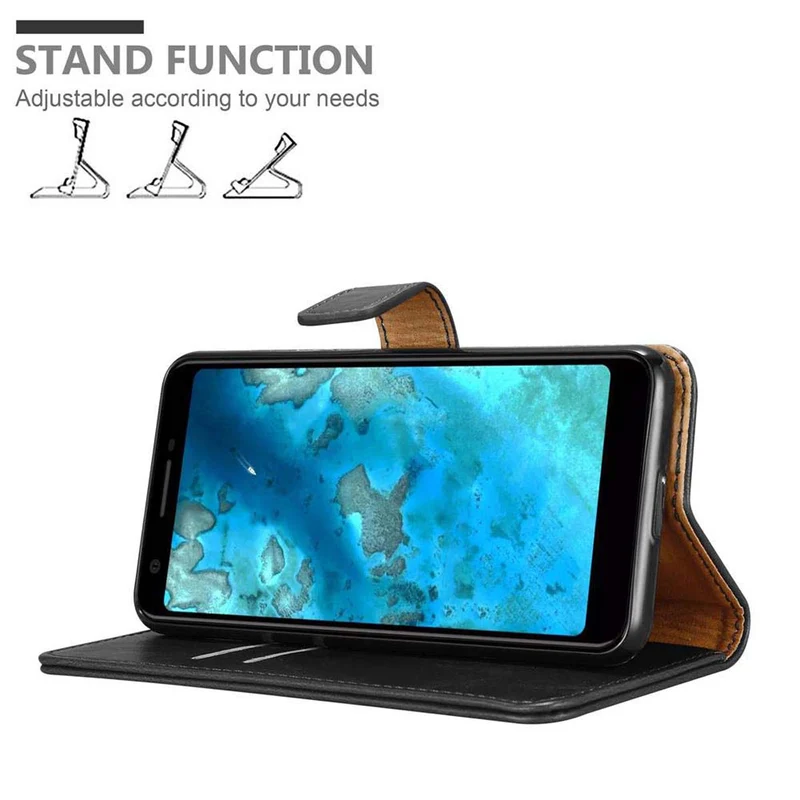 Cadorabo Hülle kompatibel mit Google PIXEL 3A Schutzhülle mit Magnetverschluss, Standfunktion und Kartenfach