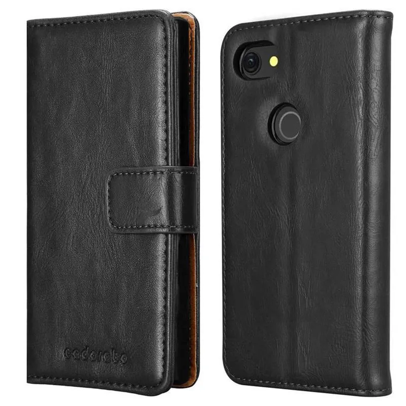 Cadorabo Hülle kompatibel mit Google PIXEL 3A Schutzhülle mit Magnetverschluss, Standfunktion und Kartenfach