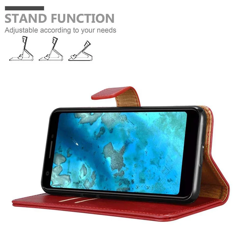 Cadorabo Hülle kompatibel mit Google PIXEL 3A Schutzhülle mit Magnetverschluss, Standfunktion und Kartenfach