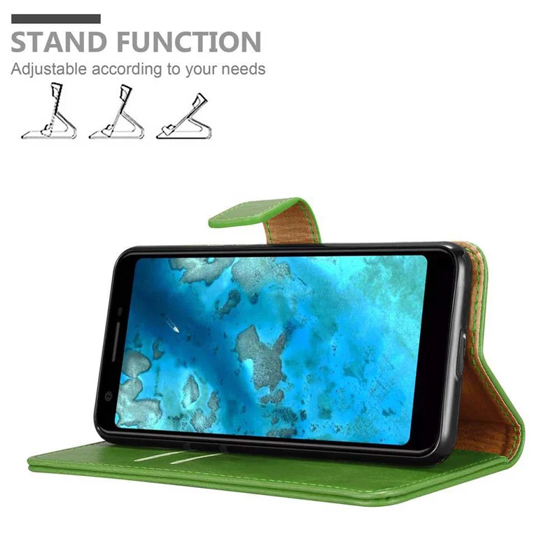 Cadorabo Hülle kompatibel mit Google PIXEL 3A Schutzhülle mit Magnetverschluss, Standfunktion und Kartenfach