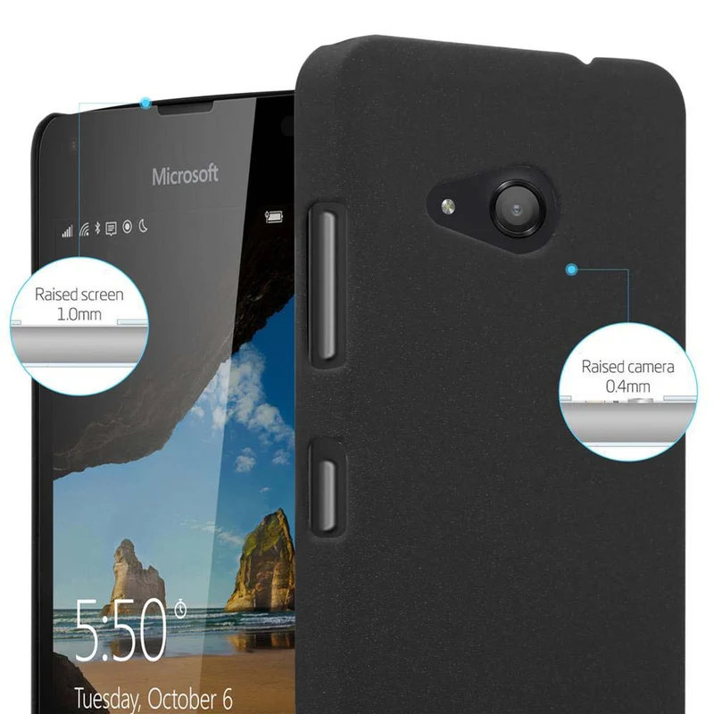 Cadorabo Hülle kompatibel mit Nokia Lumia 550 Hard Case Schutzhülle in Frosted Optik gegen Kratzer und Stöße