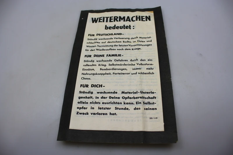 Propaganda-Flugblatt der Alliierten im Zweiten Weltkrieg