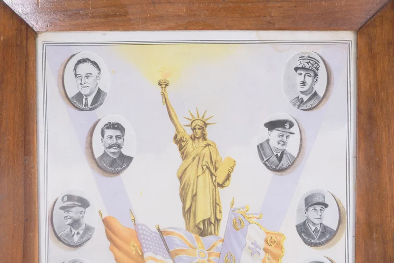 Vintage-Druck aus dem Zweiten Weltkrieg, gedruckt von den Alliierten