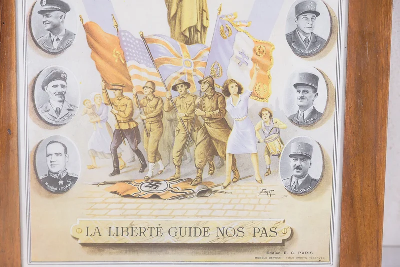 Vintage-Druck aus dem Zweiten Weltkrieg, gedruckt von den Alliierten