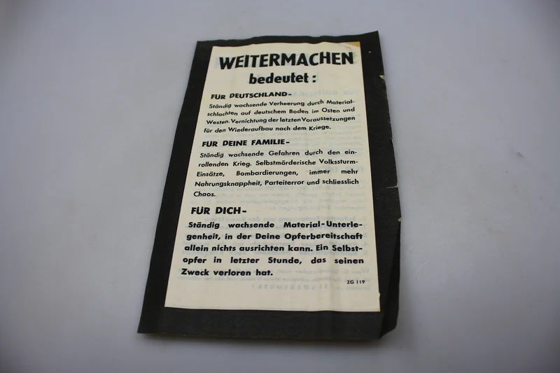 Propaganda-Flugblatt der Alliierten im Zweiten Weltkrieg