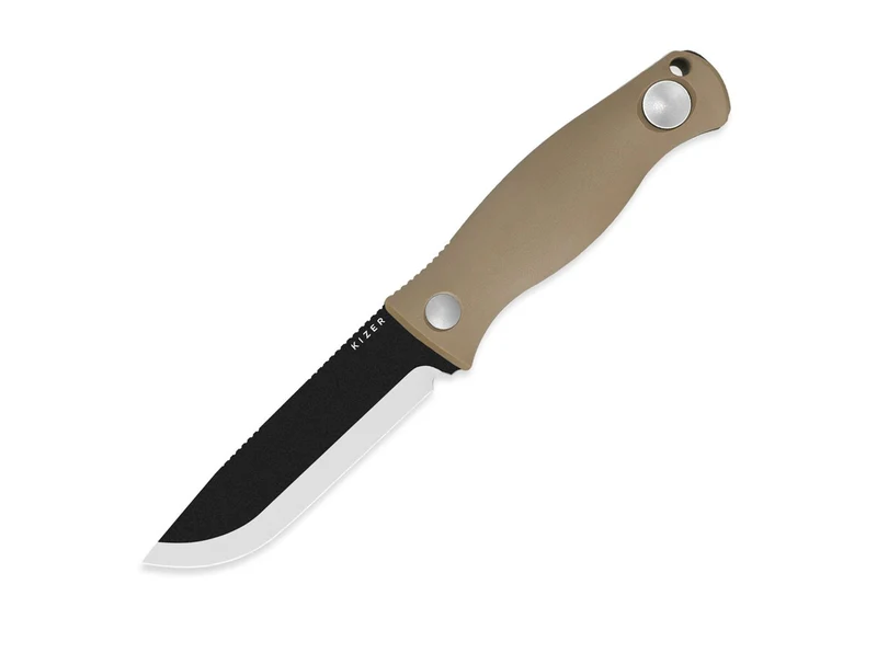 Kizer Polaris 1095 Bushcraft Scandi Messer mit Kydexscheide