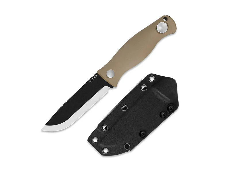 Kizer Polaris 1095 Bushcraft Scandi Messer mit Kydexscheide