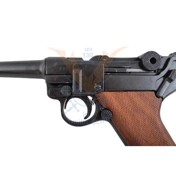 Luger-Pistole PO8 Parabellum 1898, Holzgriff, Deko