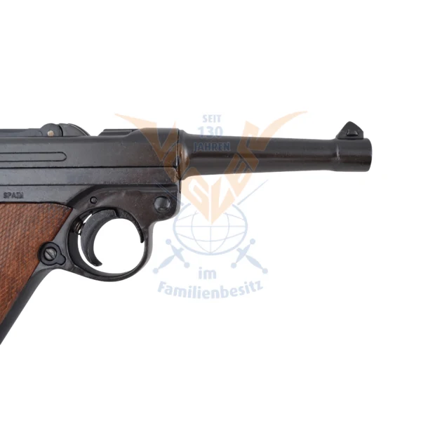 Luger-Pistole PO8 Parabellum 1898, Holzgriff, Deko