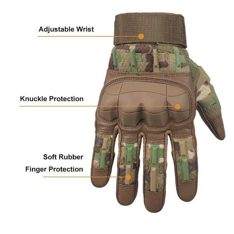 Tactical Full Finger Airsoft Gloves Softair Bushcraft Handschuhe Multicam