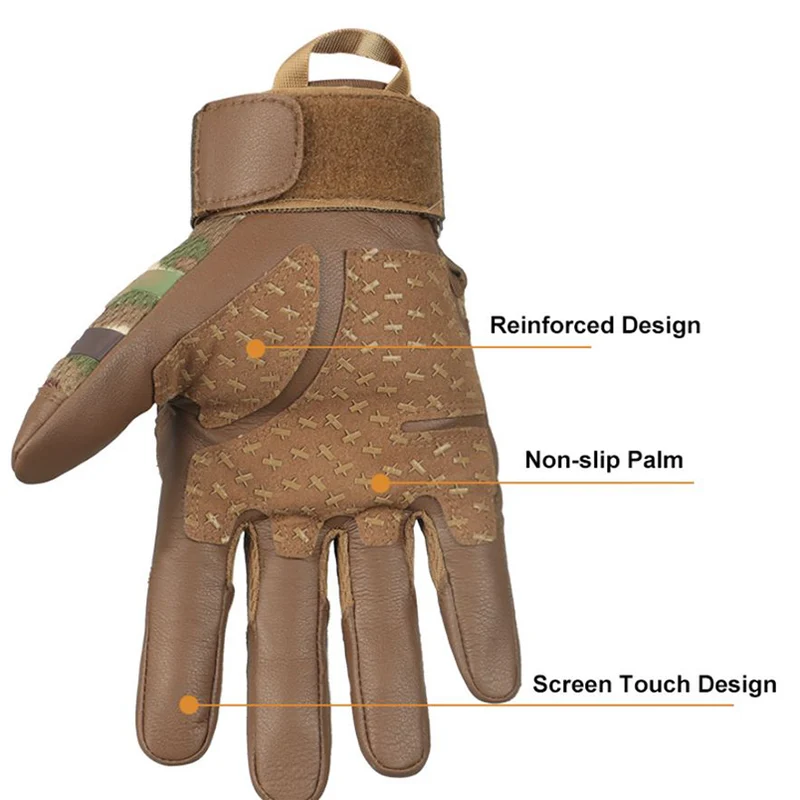 Tactical Full Finger Airsoft Gloves Softair Bushcraft Handschuhe Multicam
