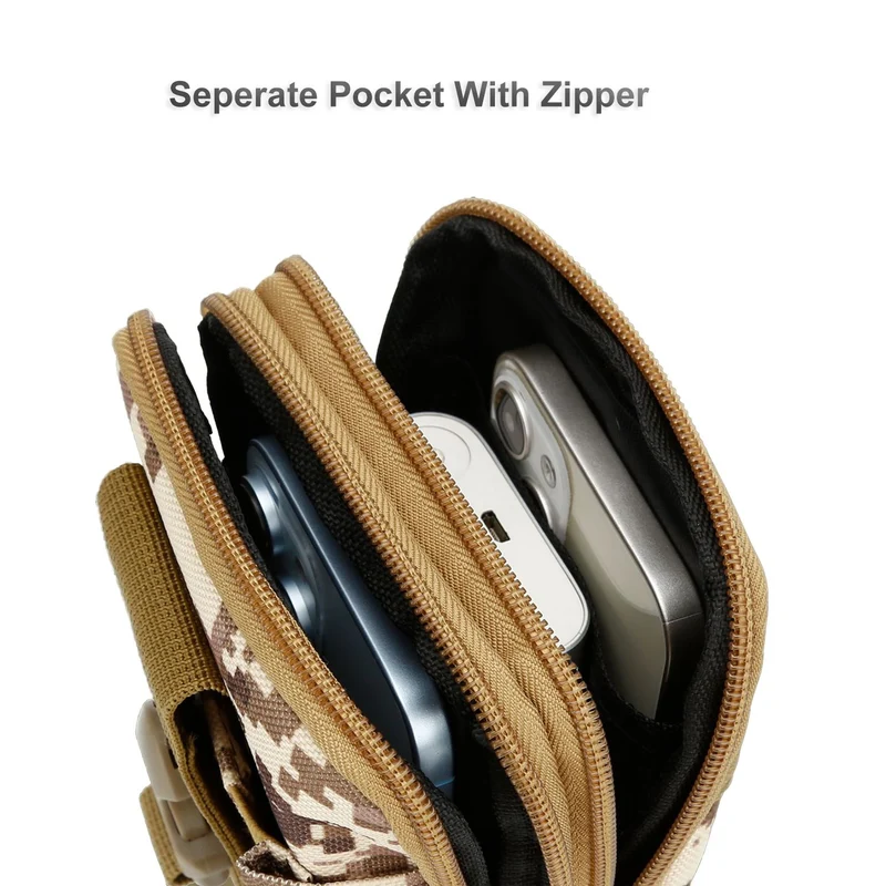 Cadorabo Taktische Handytasche -Molle-EDC-Tasche kompatibel mit MEIZU MX4 mit Schultergurt -Handyhalter, Militär Gürteltasche, Hüfttasche