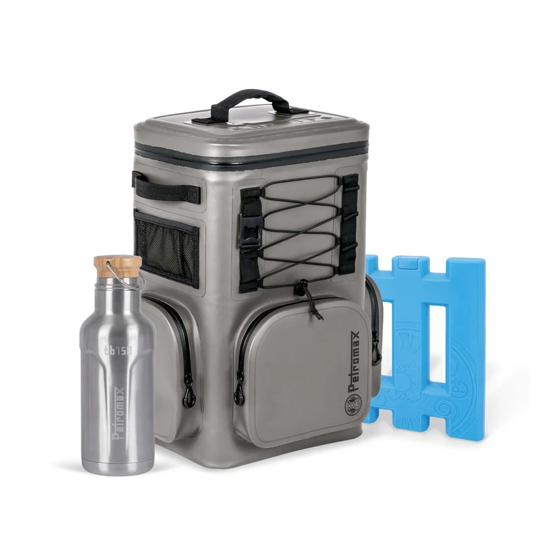 Kühlrucksack mit Kühlakku & Isolierflasche