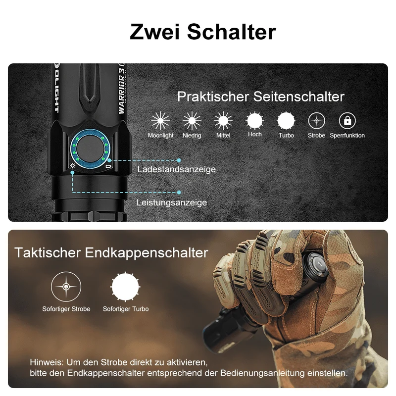 Olight Warrior 3S LED-Taschenlampe