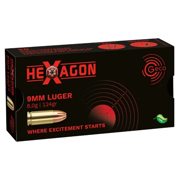 Geco 9 mm Luger Hexagon SX 8,0 g/124 grs