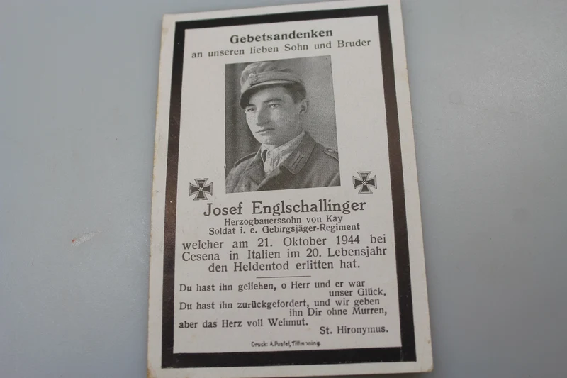 Sterbebilder Gebirgsjäger fiel am 21.10.44 in Cesena
