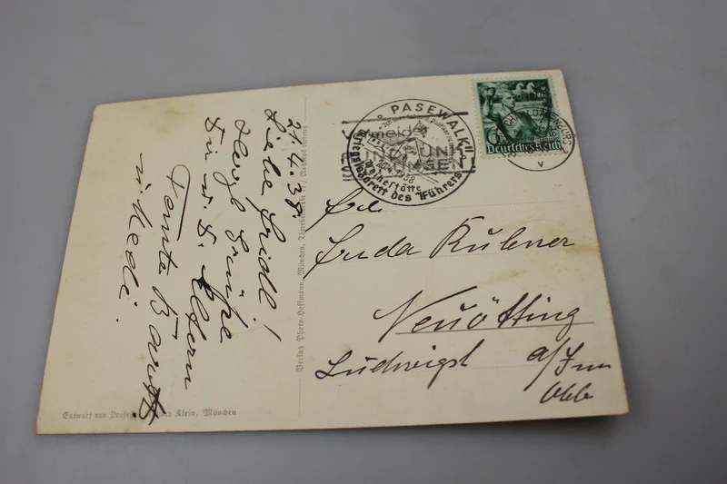 Postkarte vom 13. März 1938
