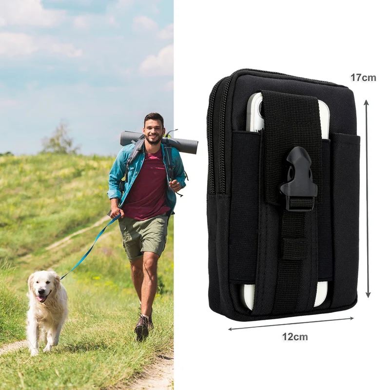 Cadorabo Taktische Handytasche -Molle-EDC-Tasche kompatibel mit LG Q6 / G6 MINI mit Schultergurt -Handyhalter, Militär Gürteltasche, Hüfttasche