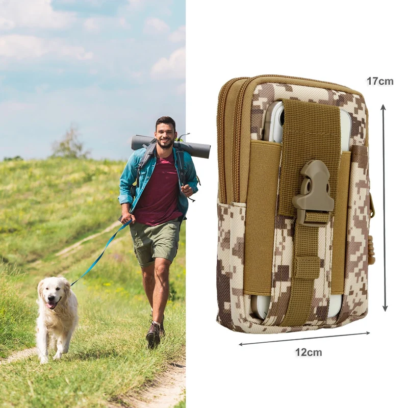 Cadorabo Taktische Handytasche -Molle-EDC-Tasche kompatibel mit LG OPTIMUS F5 / LUCID 2 mit Schultergurt -Handyhalter, Militär Gürteltasche, Hüfttasche