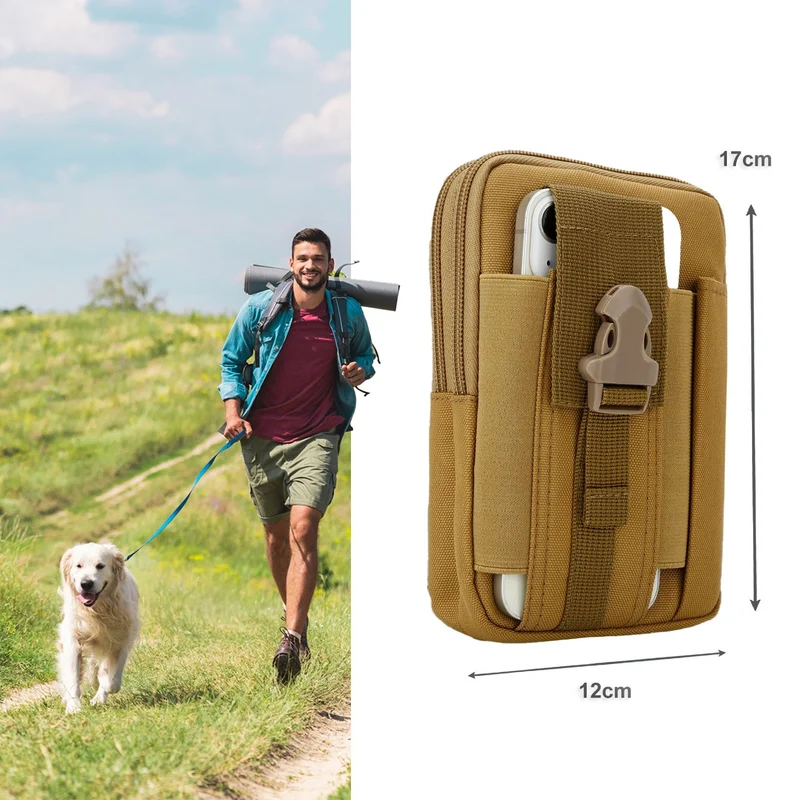 Cadorabo Taktische Handytasche -Molle-EDC-Tasche kompatibel mit LG L35 mit Schultergurt -Handyhalter, Militär Gürteltasche, Hüfttasche