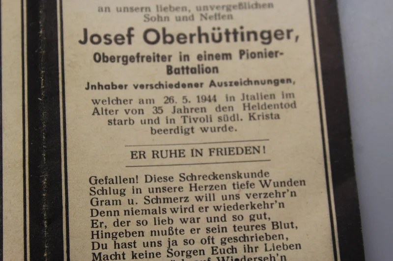 Stereobilder Ob.Gef. Btg.. Pioniere fielen am 26.5.44 in Tivoli