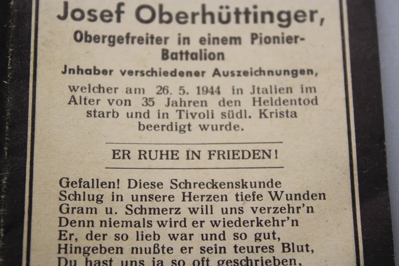 Stereobilder Ob.Gef. Btg.. Pioniere fielen am 26.5.44 in Tivoli