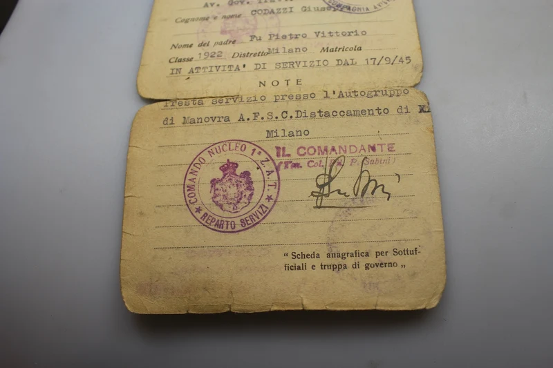 Vorläufige RA-Anerkennungskarte unmittelbar nach dem Krieg